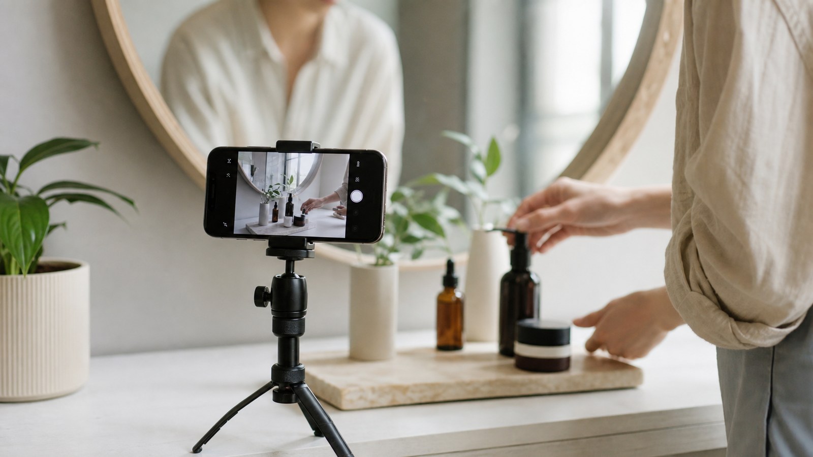 Instagram algoritması ve sosyal medya sinyallerini temsil eden telefon ekranı